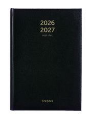 Agenda Bretime Lima 16 mois - 1 semaine sur 2 pages - 15 x 21 cm - noir - Brepols