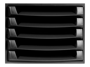 Exacompta The Box - Module de classement 5 tiroirs - noir