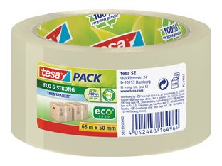 Tesapack Eco & Strong - Ruban adhséif d'emballage - 50 mm x 66 m - transparent