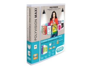 Oxford Polyvision - Classeur à anneaux personnalisable - Dos 40 mm - A4 Maxi - pour 250 feuilles - transparent
