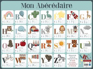 Sous-main carton rigide Abécédaire - 40,5 x 55 cm - Bouchut