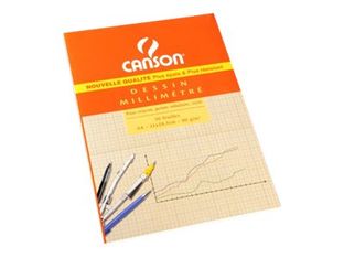 CANSON - Papier à dessin millimétré - A4 - 50 feuilles - blanc- petits carreaux