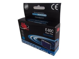 UPrint E-80C - 12 ml - Capacidad XL - cián - compatible - cartucho de tinta (alternativa para: Epson T0802) - para Epson Stylus Photo P50, PX650, PX660, PX710, PX720, PX730, PX800, PX810, PX820, PX830