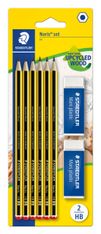 STAEDTLER Noris - Pack de 6 Crayons à papier - HB - 2 mm - avec 2 gommes