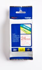 Brother TZe252 - Ruban d'étiquettes auto-adhésives - 1 rouleau (24 mm x 8 m) - fond blanc écriture rouge 