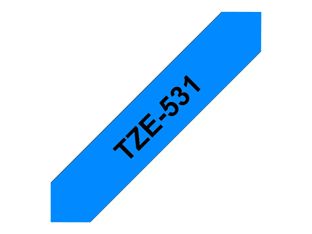 Brother TZe531 - Ruban d'étiquettes auto-adhésives - 1 rouleau (12 mm x 8 m) - fond bleu écriture noire 