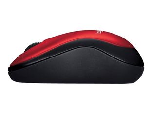 Logitech M185 - Ratón - óptico - inalámbrico - 2.4 GHz - receptor inalámbrico USB - rojo