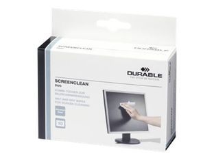 Durable Screenclean DUO - boite de 20 pochettes nettoyantes (10 sèches + 10 humides) pour écran