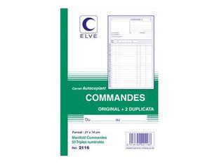 ELVE - Manifold Carnet de commandes - 50 tripli - 21 x 14 cm