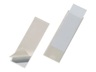 DURABLE POCKETFIX - 10 Porte-étiquettes adhésives - 40 x 125 mm - transparent