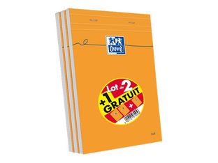 Oxford - Pack de 3 Blocs notes - A5 - 160 pages - petits carreaux - 80g