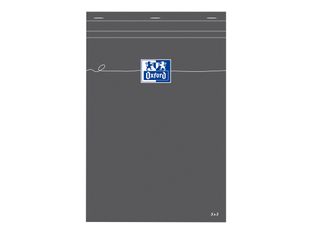 Oxford - Bloc notes - A4 - 160 pages - petits carreaux - 80G - gris