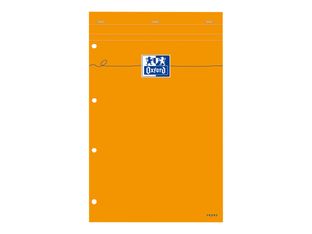 Oxford - Bloc notes - A4 + - 160 pages - grands carreaux - perforé - orange