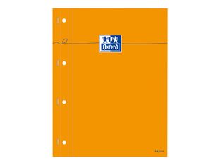 Oxford - Bloc notes - A4 - 160 pages - grands carreaux - perforé - orange