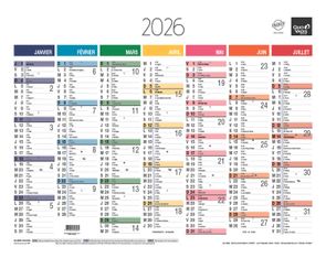 Quo Vadis Arc en Ciel - Calendrier 7 mois par face - 33,5 x 43 cm