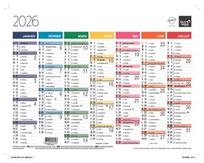 Quo Vadis Arc en Ciel - Calendrier 7 mois par face - 21 x 27 cm