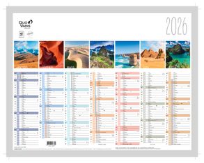 Quo Vadis - Calendrier Fantaisie 7 mois par face - 21 x 27 cm - Terre