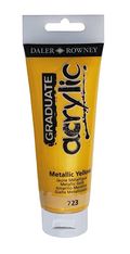 Daler-Rowney Graduate - Peinture acrylique - jaune métallique - 120 ml