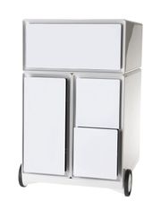 Caisson de bureau mobile EASYBOX - 4 tiroirs mixtes - Blanc