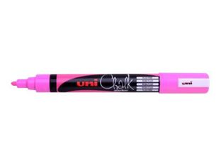 Uni Chalk PWE-5M - Marcador - no permanente - rosa fluorescente - tinta pigmentada al agua - 1.8-2.5 mm - medio