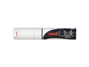 UNI CHALK - Marqueur craie - pointe biseau large - blanc
