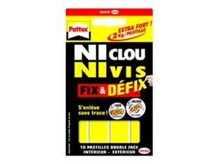 Pattex NI CLOU NI VIS - 10 pastilles adhésives - blanches