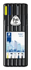 STAEDTLER triplus Black box - Pack avec stylo à bille, feutre fin, surligneur, porte-mine et stylo à bille roulante
