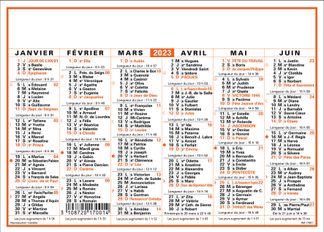 Oberthur Classique - Calendrier 6 mois par face - 7,7 x 10,6 cm
