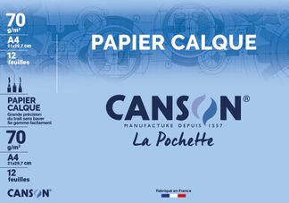 Canson - Pochette papier calque - 12 feuilles - A4 - 70 gr - édition artiste manga