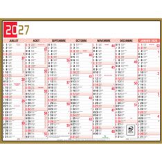Calendrier Tricolore - 7 mois par face - 29,5 x 22 cm - Exacompta