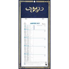 Calendrier mensuel avec feuillets détachables 15,5 x 28,5 cm sur plaque décors Skytos 19 x 41 cm  - disponible dans différentes couleurs - Exacompta
