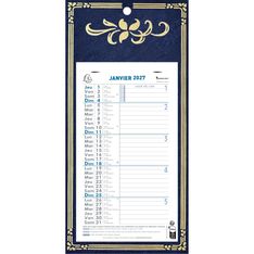 Calendrier mensuel avec feuillets détachables 13 x 23 cm sur plaque décors Skytos 16 x 33 cm  - disponible dans différentes couleurs - Exacompta