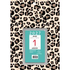 Ephéméride neutre 6,5 x 9,7 cm sur plaque décors Urban Roar 14,5 x 21,5 cm  - Exacompta