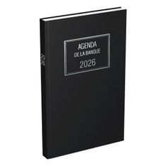 Lecas - Agenda Banquier Large - 1 jour sur 2 pages - 2nd volume - 18 x 29 cm - noir