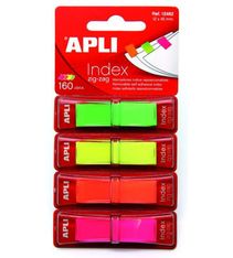 Apli - Marque-pages (Index) - 12 x 45 mm - couleurs fluos