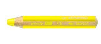 STABILO Woody 3 in 1 - Crayon de couleur pointe large - jaune
