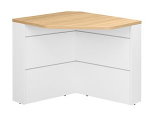 Banque d'accueil en angle à 90° SUNDAY - L83 x H74 x P83 - Chêne