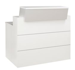 Banque d'accueil droite SUNDAY - L120 x H74/110 x P72/83 - Gris