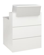 Banque d'accueil droite SUNDAY - L80 x H74/110 x P72/83 - Gris