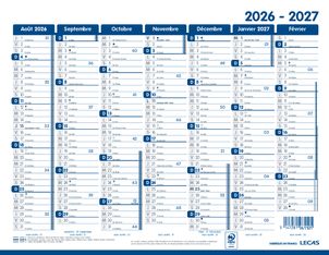 Calendrier Classique LECAS - 21x27 cm cm - 1 année sur 2 faces - Hamelin