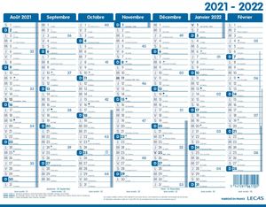 Calendrier Lecas Classique - 1 année sur 2 faces - 27 x 21 cm
