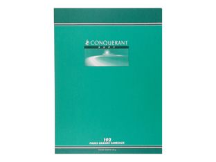Conquérant Sept - Cahier 24 x 32 cm - 192 pages - grands carreaux (Seyes) - disponible dans différentes couleurs