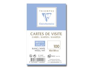 Clairefontaine - 100 Cartes de visite 82 x 128 mm - 220 g/m²