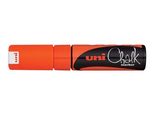 UNI CHALK - Marqueur craie - pointe biseau large - orange fluo