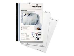 Durable - 240 Étiquettes adhésives pour badges textiles - blanc - 40 x 75 mm