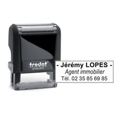 Petit tampon personnalisé avec 4 lignes de texte - zone d'impression 38 x 14 mm - Trodat Printy 4911
