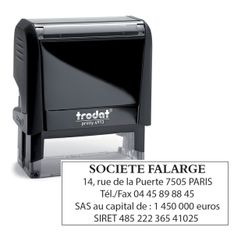 Tampon personnalisé avec 6 lignes de texte - zone d'impression 58 x 22 mm - Trodat Printy 4913