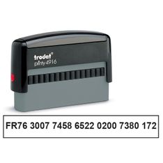 Tampon chèque personnalisé avec 1 à 2 lignes de texte - zone d'impression 70 x 10 mm - Trodat Printy 4916