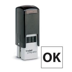 Tampon carte de fidélité personnalisé avec logo ou initiales sur 1 à 3 lignes - zone d'impression 12 x 12 mm - Trodat Printy 4921