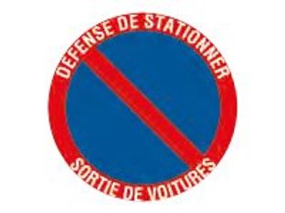 Pickup - Pictogramme rond - Défense de stationner / sortie de voitures - 200 x 200 mm